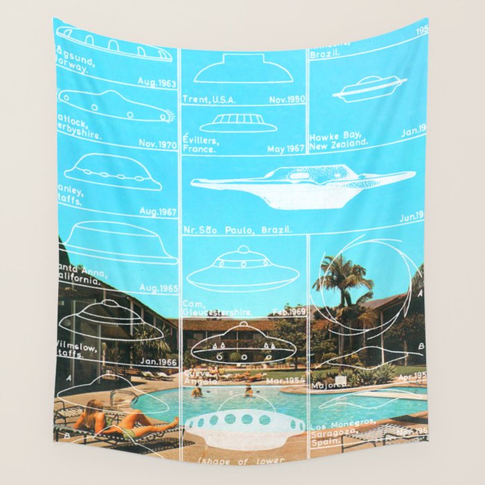 60s UFO sightings Wall Tapestry Gallery Image 1