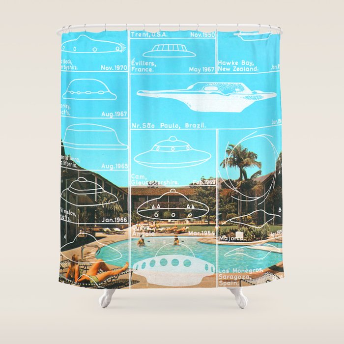 60s UFO sightings Shower Curtain Gallery Image 1