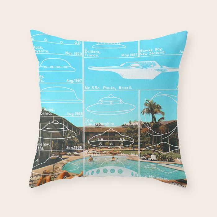 60s UFO sightings Throw Pillow Gallery Image 6
