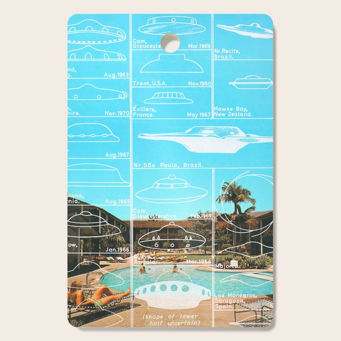 60s UFO sightings Cutting Board Gallery Image 1
