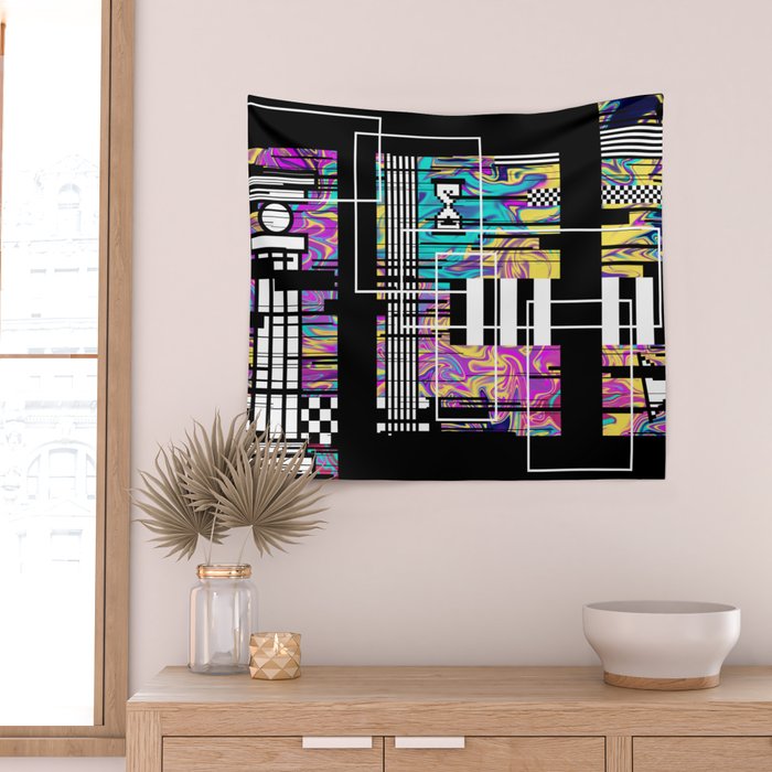 Vaporwave glitch 2 - 80s / 90s Retro Wall Tapestry Gallery Image 2