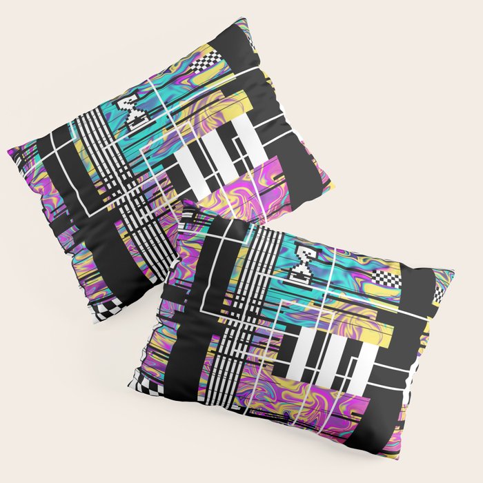 Vaporwave glitch 2 - 80s / 90s Retro Pillow Sham Gallery Image 3