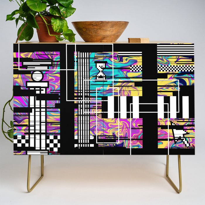 Vaporwave glitch 2 - 80s / 90s Retro Credenza Gallery Image 1