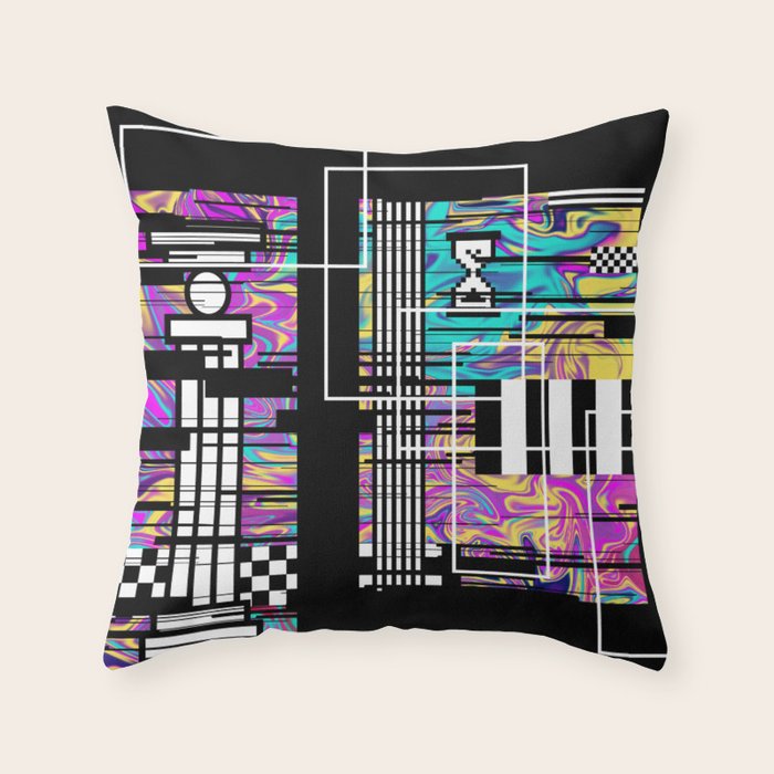 Vaporwave glitch 2 - 80s / 90s Retro Throw Pillow Gallery Image 6