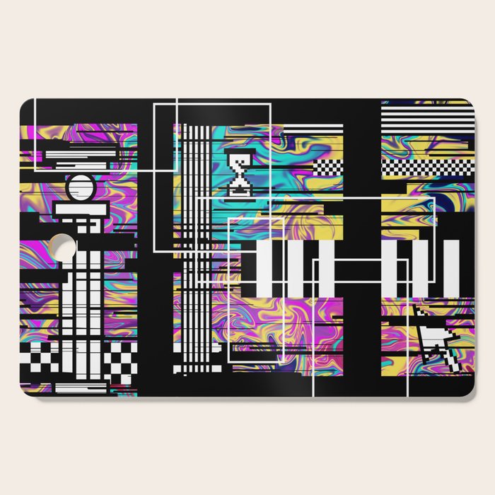 Vaporwave glitch 2 - 80s / 90s Retro Cutting Board Gallery Image 1