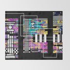 Vaporwave glitch 2 - 80s / 90s Retro Throw Blanket Gallery Image 2