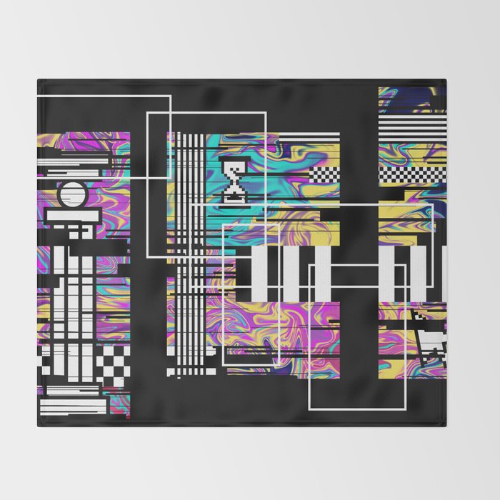Vaporwave glitch 2 - 80s / 90s Retro Throw Blanket Gallery Image 2
