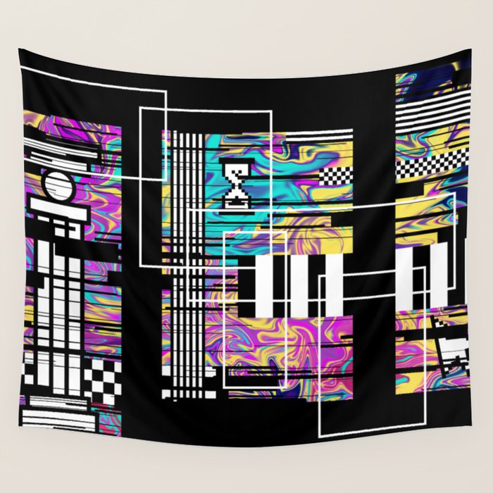 Vaporwave glitch 2 - 80s / 90s Retro Wall Tapestry Gallery Image 4