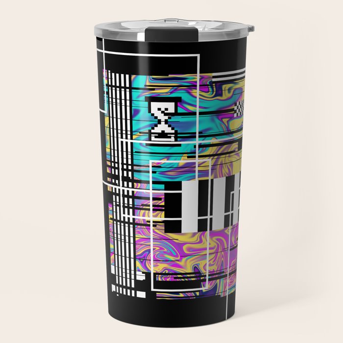 Vaporwave glitch 2 - 80s / 90s Retro Travel Mug Gallery Image 1