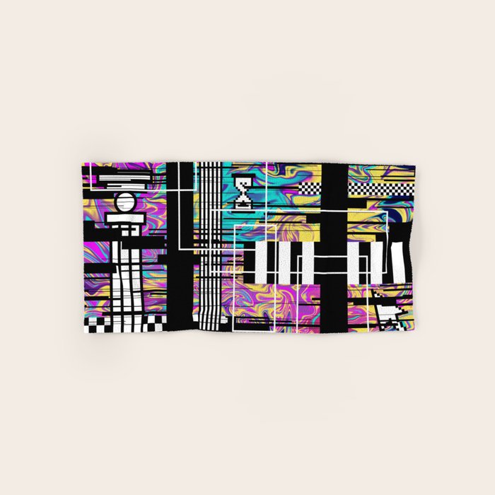 Vaporwave glitch 2 - 80s / 90s Retro Bath Towel Gallery Image 1