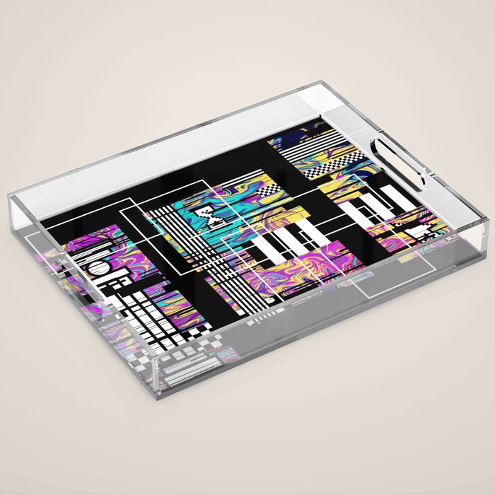 Vaporwave glitch 2 - 80s / 90s Retro Acrylic Tray Gallery Image 1