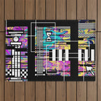 Vaporwave glitch 2 - 80s / 90s Retro Outdoor Rug Gallery Image 1