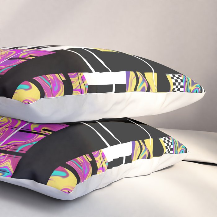 Vaporwave glitch 2 - 80s / 90s Retro Pillow Sham Gallery Image 3