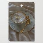 CAPPUCCINO FOR ANYONE? | coffee | morning | aesthetic | Parisian | gold | beige | collage | glitter  Cutting Board Gallery Image 1