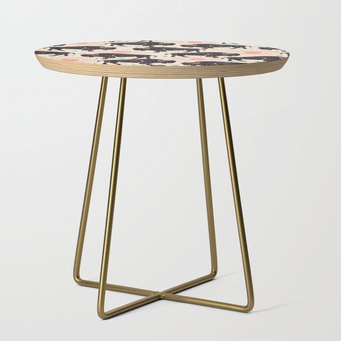 Bison - black, pink, teal, on cream Side Table Gallery Image 1