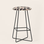 Bison - black, pink, teal, on cream Stool Gallery Image 1