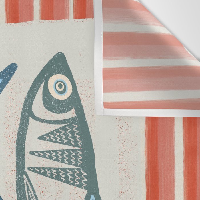Le Sardine With Pink Stripes - Retro Art Print Wall Tapestry Gallery Image 3