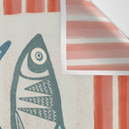Le Sardine With Pink Stripes - Retro Art Print Wall Tapestry Gallery Image 3