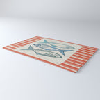 Le Sardine With Pink Stripes - Retro Art Print Rug Gallery Image 3