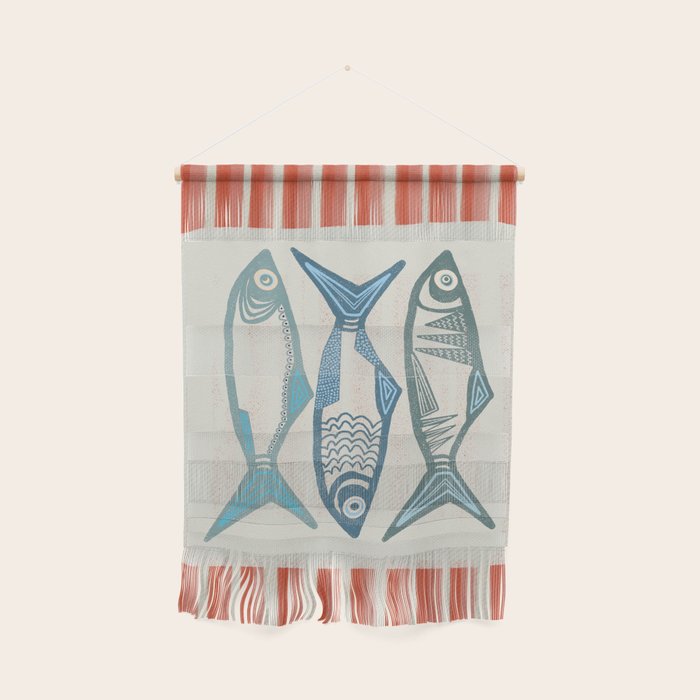 Le Sardine With Pink Stripes - Retro Art Print Wall Hanging Gallery Image 1