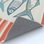 Le Sardine With Pink Stripes - Retro Art Print Rug Gallery Image 4