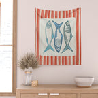 Le Sardine With Pink Stripes - Retro Art Print Wall Tapestry Gallery Image 2