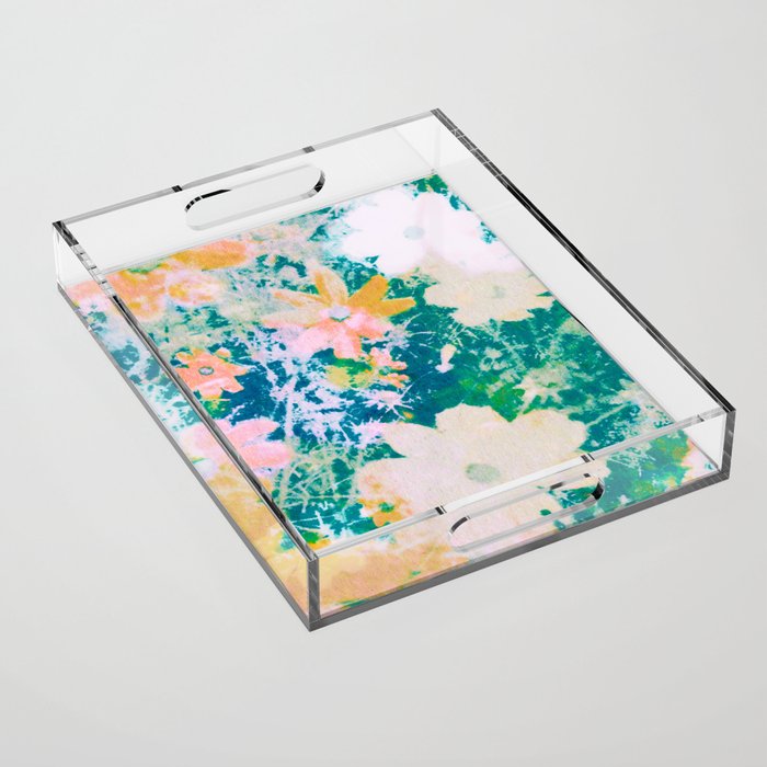 double exposure floral #24 Acrylic Tray Gallery Image 1