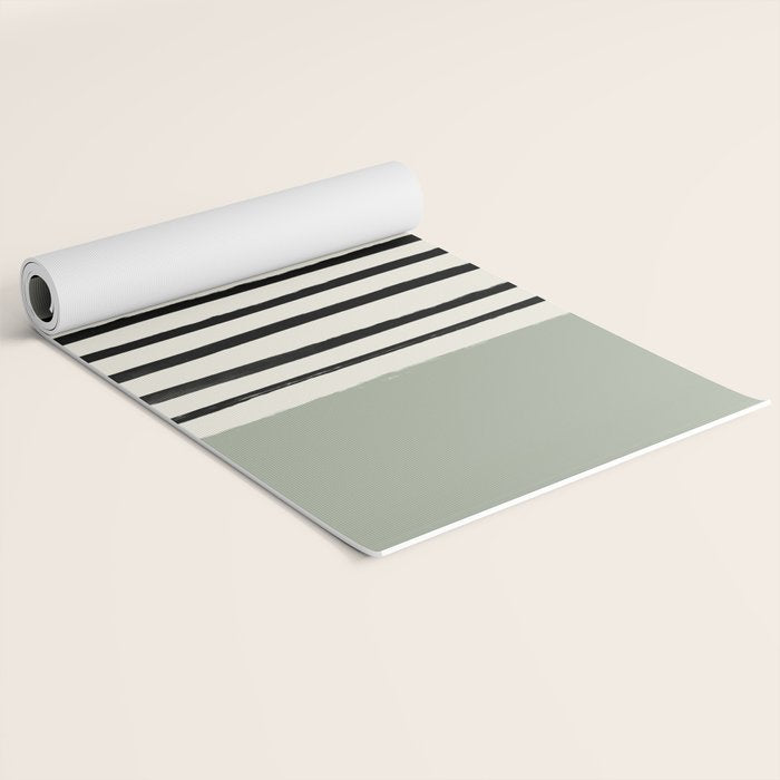 Sage Green x Stripes Yoga Mat Gallery Image 2