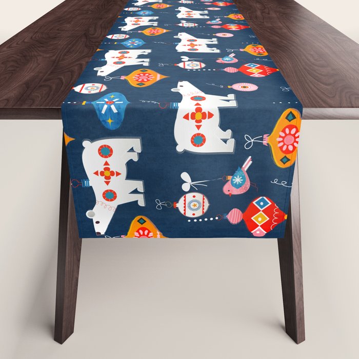 Christmas Retro decorations no2 Table Runner Gallery Image 1