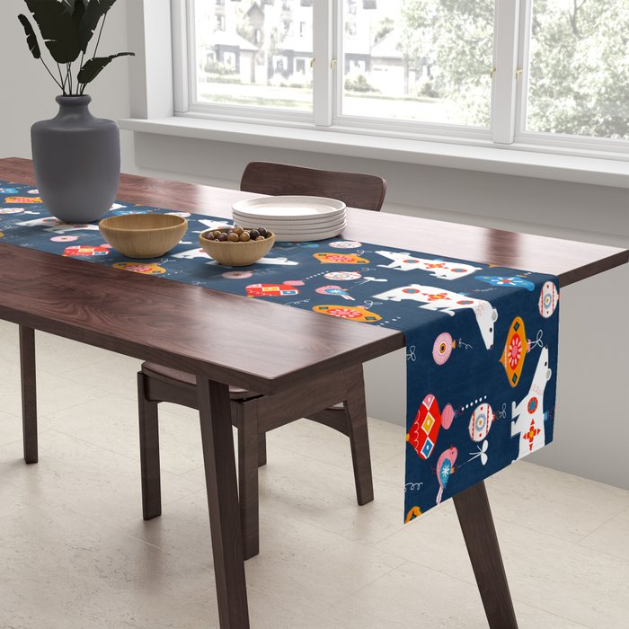 Christmas Retro decorations no2 Table Runner Gallery Image 2