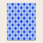 Mid Century Modern Atomic Stars Retro Starburst Pattern 2 in Royal Blue and Light Blue Notebook Gallery Image 4