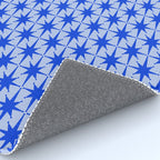 Mid Century Modern Atomic Stars Retro Starburst Pattern 2 in Royal Blue and Light Blue Rug Gallery Image 4