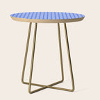 Mid Century Modern Atomic Stars Retro Starburst Pattern 2 in Royal Blue and Light Blue Side Table Gallery Image 1