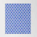 Mid Century Modern Atomic Stars Retro Starburst Pattern 2 in Royal Blue and Light Blue Throw Blanket Gallery Image 2