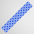 Mid Century Modern Atomic Stars Retro Starburst Pattern 2 in Royal Blue and Light Blue Table Runner Gallery Image 3