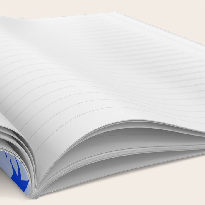 Mid Century Modern Atomic Stars Retro Starburst Pattern 2 in Royal Blue and Light Blue Notebook Gallery Image 2