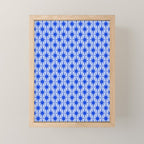 Mid Century Modern Atomic Stars Retro Starburst Pattern 2 in Royal Blue and Light Blue Mini Art Print Gallery Image 1