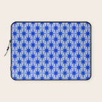 Mid Century Modern Atomic Stars Retro Starburst Pattern 2 in Royal Blue and Light Blue Laptop Sleeve Gallery Image 1