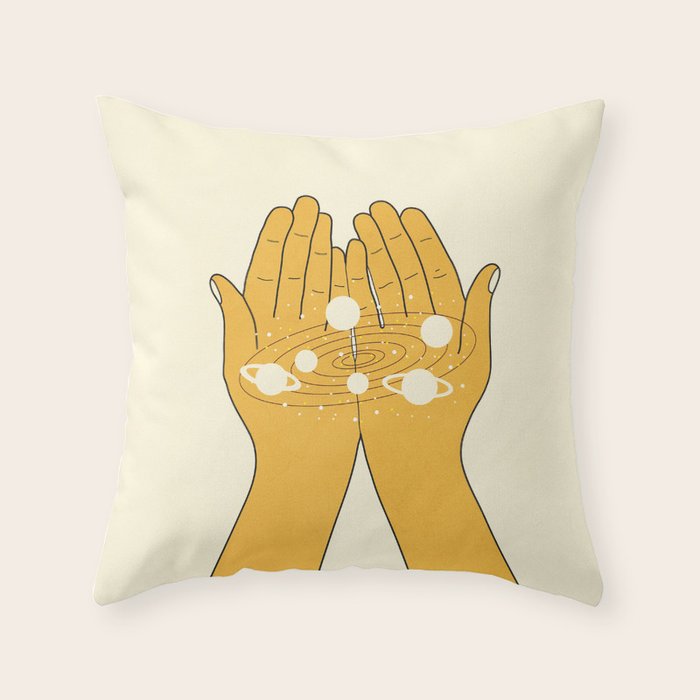 Universe in My Hands Throw Pillow Gallery Image 1