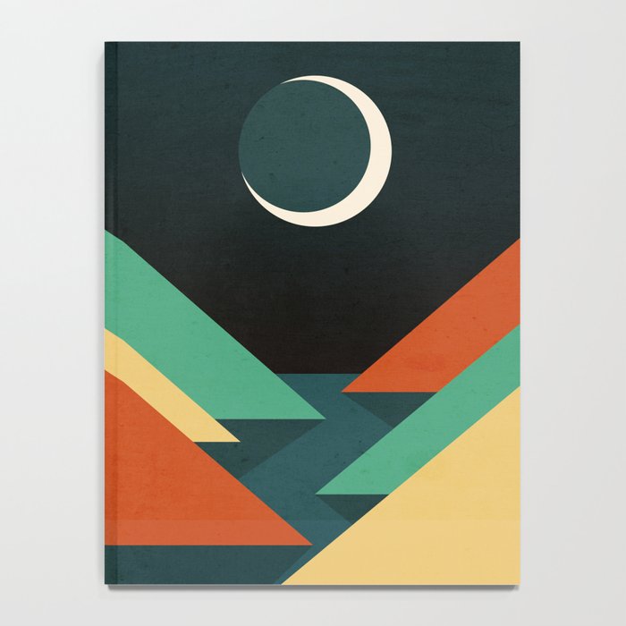 Quiet stream under crescent moon Notebook Gallery Image 4