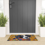 Gustav Klimt Style Dog with Colorful Scarf Welcome Mat Gallery Image 3
