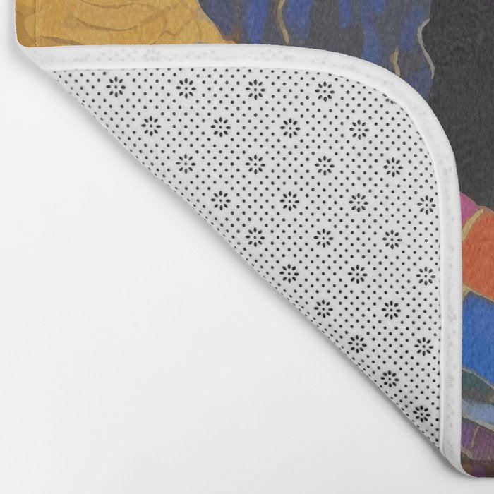 Gustav Klimt Style Dog with Colorful Scarf Bath Mat Gallery Image 2