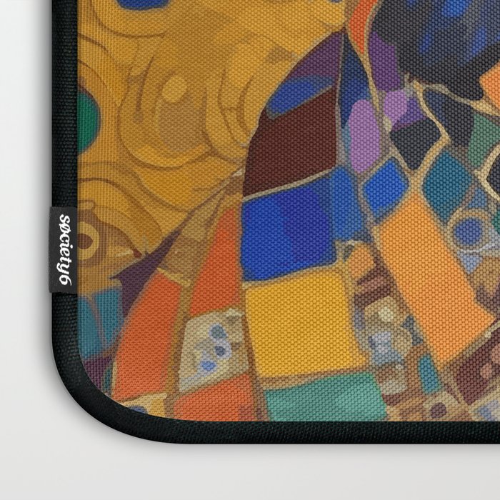 Gustav Klimt Style Dog with Colorful Scarf Laptop Sleeve Gallery Image 3