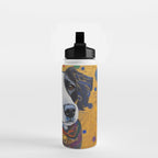 Gustav Klimt Style Dog with Colorful Scarf Water Bottle Gallery Image 2