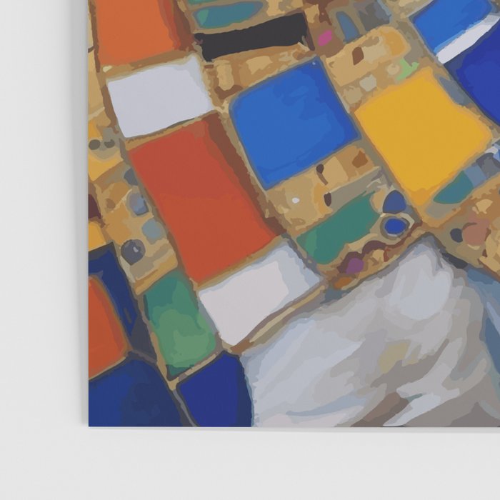 Gustav Klimt Style Dog with Colorful Scarf Poster Gallery Image 3