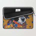 Gustav Klimt Style Dog with Colorful Scarf Laptop Sleeve Gallery Image 2