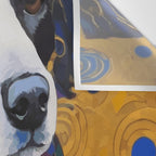 Gustav Klimt Style Dog with Colorful Scarf Wall Tapestry Gallery Image 3