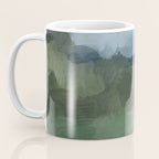 Storm in the Forest - Blue Gray Clouds Grass Green Abstract Nature Rustic Painting Art Printr  Coffee Mug Gallery Image 3