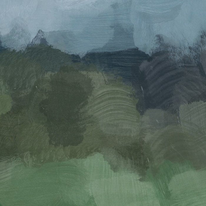 Storm in the Forest - Blue Gray Clouds Grass Green Abstract Nature Rustic Painting Art Printr  Coffee Mug Gallery Image 2