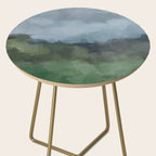 Storm in the Forest - Blue Gray Clouds Grass Green Abstract Nature Rustic Painting Art Printr  Side Table Gallery Image 2